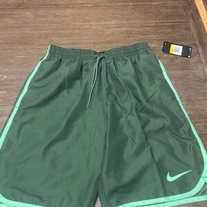 Women's Nike Dri-FIT athletic shorts green with a light green trim drawstring S